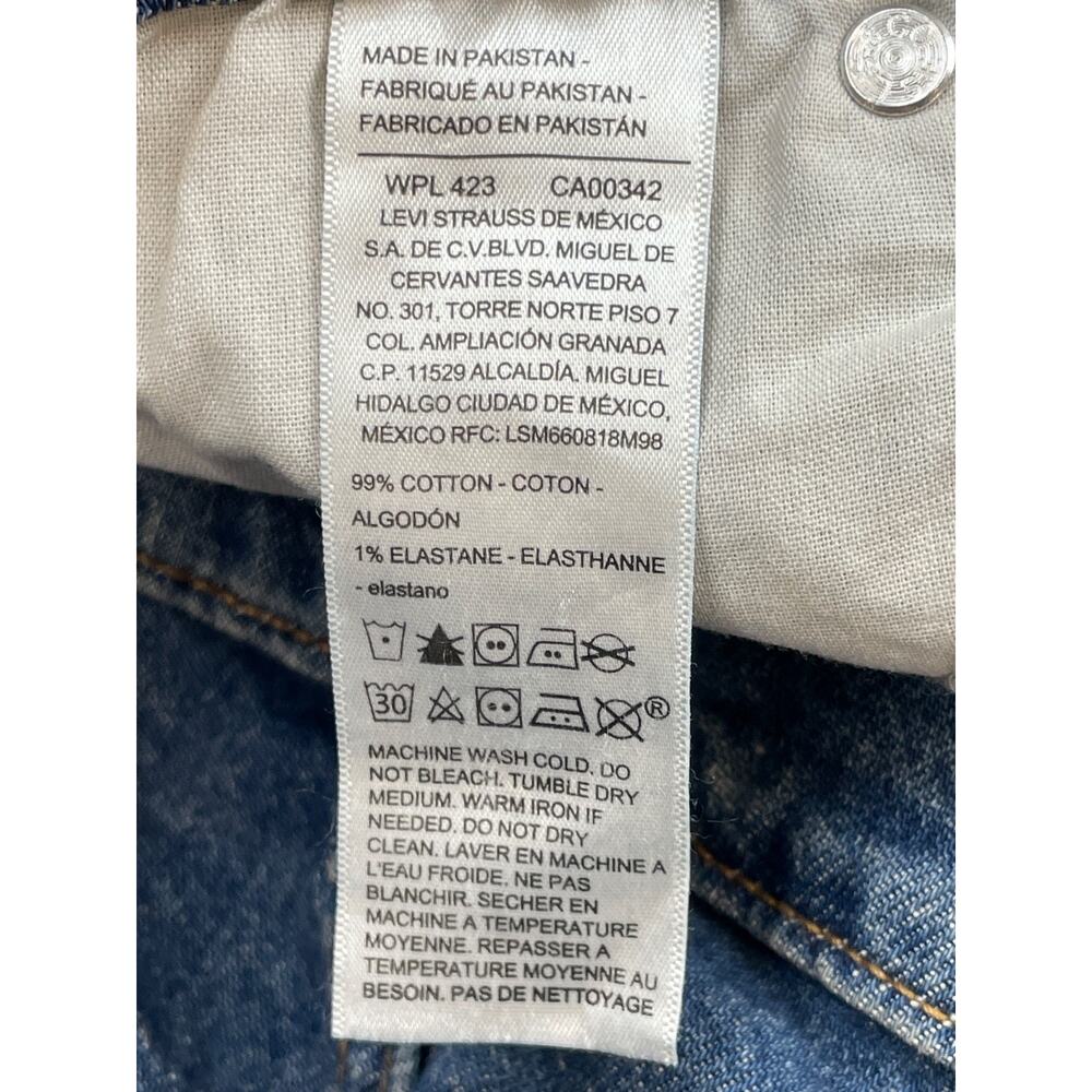 Levis Jeans Women 22 (W36) Blue Cotton Blend Stretch Mid-Rise Wide Leg NWT - Picture 4 of 10
